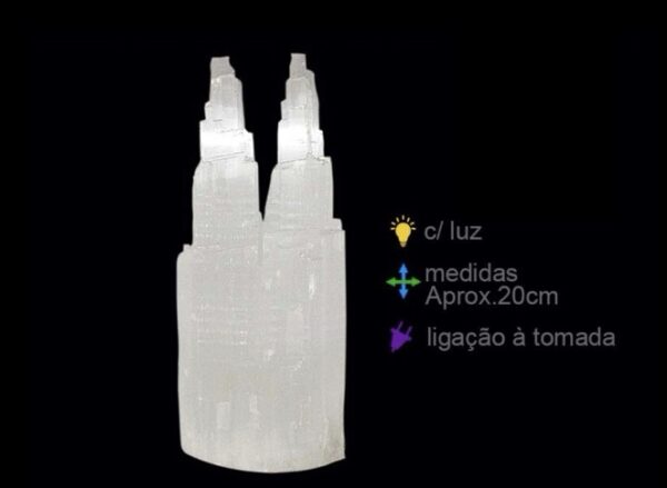 Candeeiro Selenite Duplo, 20cm - Image 2