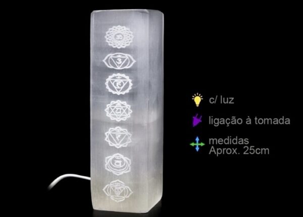 Candeeiro Selenite 7 Chakras 25cm - Image 2